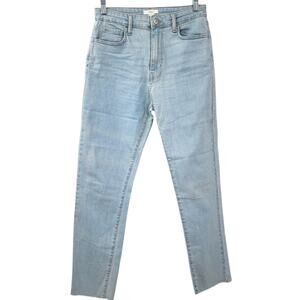 FOREVER 21 High Waist Raw Hem Skinny Jeans Womens Size 28